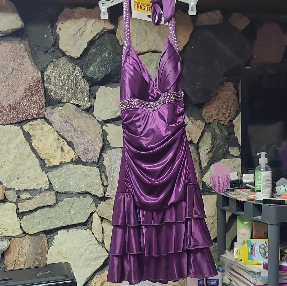Trixxi Purple Backless Dress
